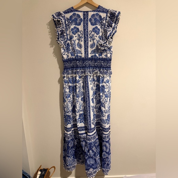 Farm Rio Shell Garden Cotton Ruffle Maxi Dress, NWT - Picture 8 of 8